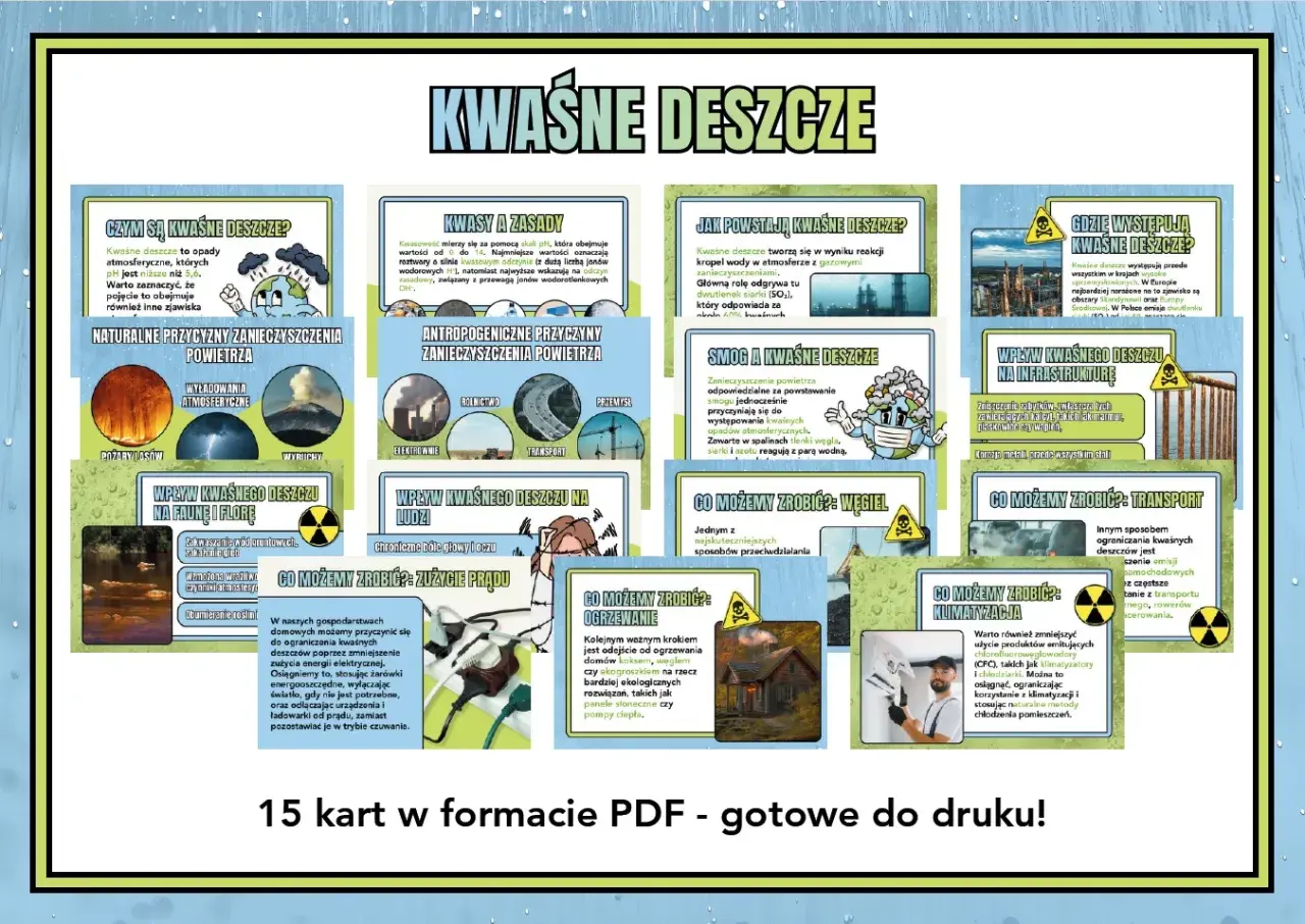 Kwaśne deszcze niszczą przyrodę i infrastrukturę. Dowiedz się, jak im zapobiegać, ograniczając zużycie prądu, węgla i transportu.