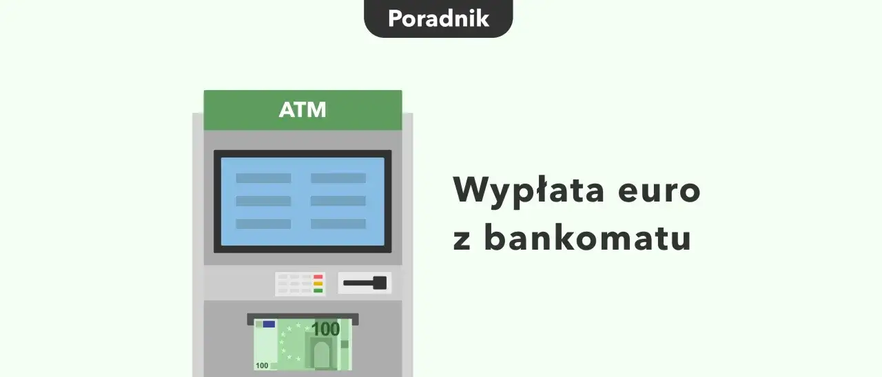 Bankomat wypłaca euro, czyli walutę, która jest w Grecji. Obrazek pokazuje bankomat z banknotem 100 euro.